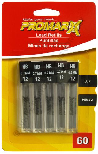 1 Pack of 60 - Promarx Mechanical Pencil Lead Refills 0.7mm HB #2