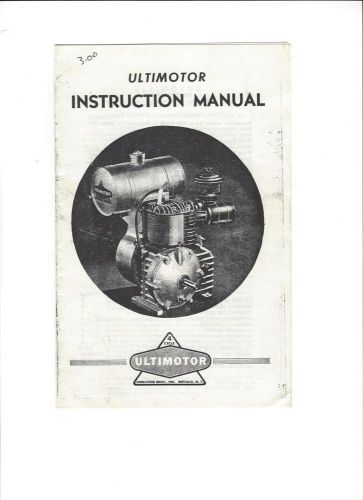 Ultimotor Instruction Manual with Parts List - Reproduction