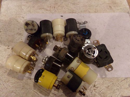 LOT OF TWIST LOCK PLUGS / CONNECTORS / SOCKETS - MOST ARE 3 PRONG- NEW &amp;  USED