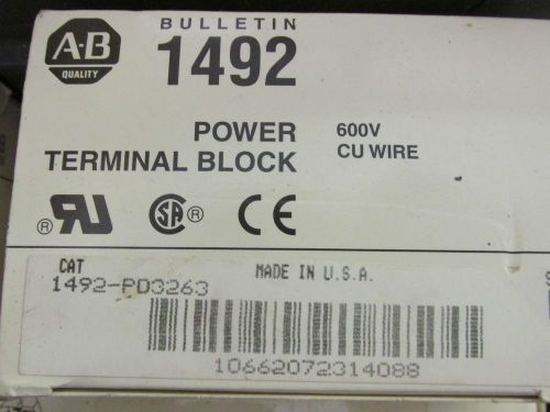 ALLEN BRADLEY 1492-PD3263 BLOCK TERMINAL 600V-AC 350A AMP NEW IN BOX