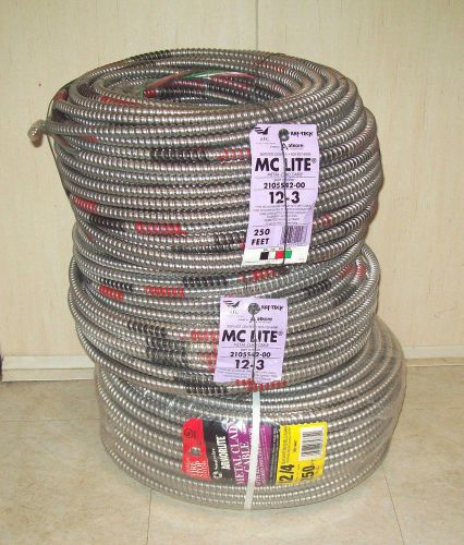 500&#039; 12/3 and 250&#039; 12/4 mc cable solid copper wire THHN THWN ! NEW ! NEW