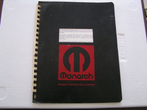 MONARCH METAL LATHE MANUAL WITH PARTS SECTION