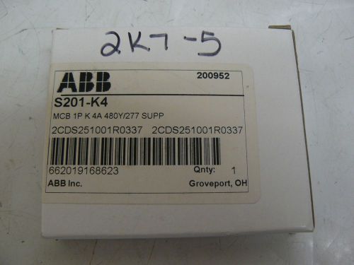 NEW ABB S201-K4 CIRCUIT BREAKER 4 AMP 1 POLE 230/400 VAC