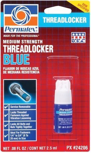 ITW Permatex 24206 Blue Threadlocker Medium Strength 2.5ml Locks And Protects