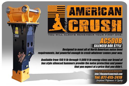 New American Crush Hydraulic Hammer AC500B fits Case 580 or Cat 416