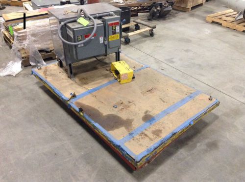 John s. barnes corp 3/88 hydraulic powered lift table 66&#034; x 42&#034; w/ power unit for sale