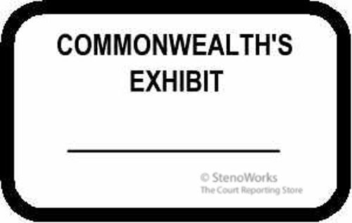 Commonwealth&#039;s exhibit labels stickers white  492 per pack for sale