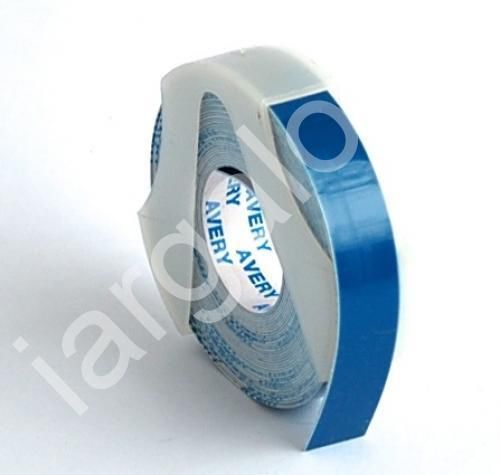 AVERY Embossing Tape Glossy Blue 3/8&#034; x 12 Ft NEW Label Labeling