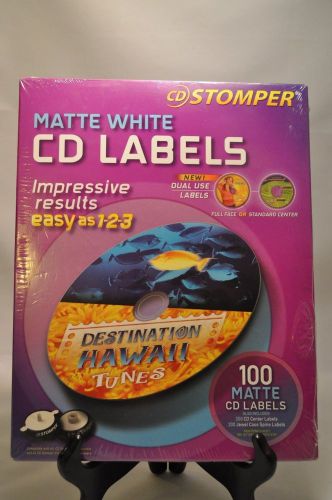CD Stomper Matte White- 100 Pack CD Labels