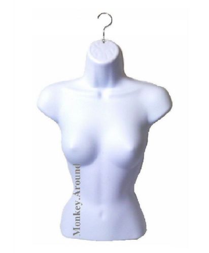 White female mannequin torso body dress half form display clothing hanging new for sale