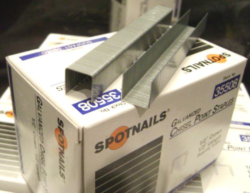 10 boxes 5000 staples -- 1/2&#034; crown / length  - spotnails 35508 / duo fast 5016c for sale