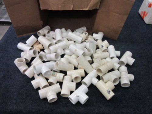 50 lasco plastic industries pvc pipe fitting tee t 1&#034; elbow plumbing nos for sale
