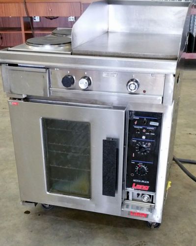 Lang electric 30&#034; range w/ 2 burners 18&#034; griddle &amp; convection oven base for sale