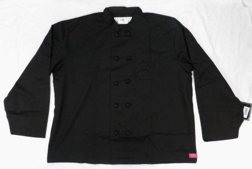 Dickies CW070304B Cloth Knot Button Black Uniform Chef Coat Jacket 3X New