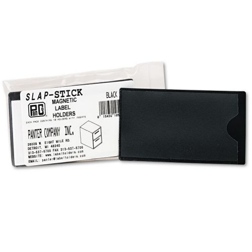Slap-Stick Magnetic Label Holders, Side Load, 4-1/4 x 2-1/2, Black, 10/Pack