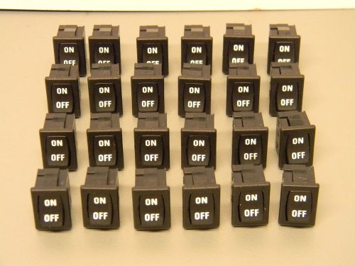 AIRCRAFT AVIONICS MINIATURE ROCKER SWITCHES, LOT OF 24, ON-OFF, 15A,