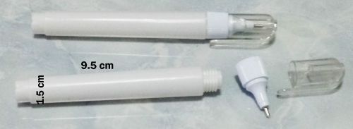 1 Empty 10 ml Pen refillable Paint Liquid Paper Push Metal Tip Squeezable Pen