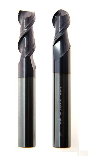 End mill 2 pcs two flute carbide tct 8 mm flat and ball end set 55deg hrc 55 for sale