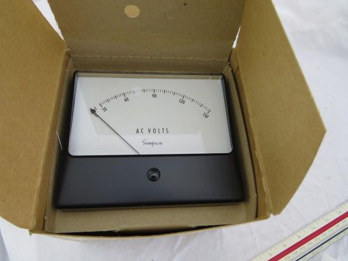 Vintage Simpson Model 1359, 0-150 AC Volts 4-11/16&#034; x 4&#034; Panel Meter New In Box