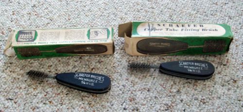 Two NOS Copper Tube Fitting Brush Schaefer Milwaukee WI 3/8 Inch in Original Box