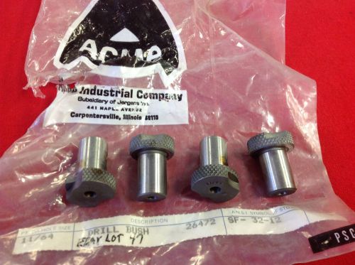 Acme sf-32-12 slip-fixed renewable drill bushings 11/64 x 1/2 x 3/4&#034;  lot of 4 for sale