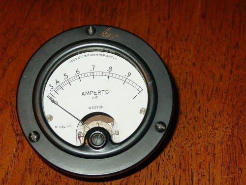 Vintage Weston Panel Meter Gauge Model 425 Amperes R F Bureau Of Ships