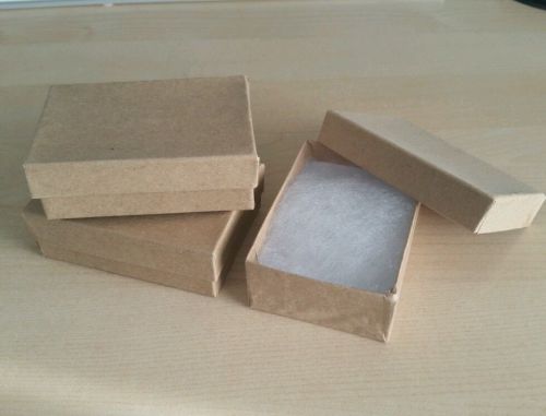Jewelry Packaging Boxes - 3&#034; x 2&#034; Kraft Paper with filling - case of 100