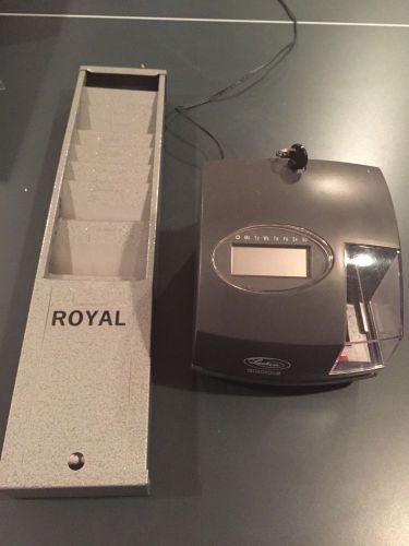 Lathem 1000e electric time card clock and royal time card holder for sale