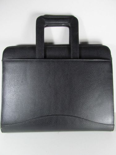 Vintage KW Real Leather Black  Business Notebook Carry All