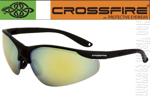 Crossfire Brigade Gold Mirror Lens Matte Safety Glasses Sunglasses Z87.1