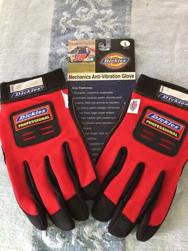 Men&#039;s Dickies Mechanic Anti Vibration Gloves Size Large Red