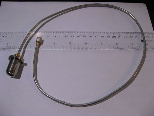 Qty 1 Semi-Rigid RF Coaxial Cable N-Female Panel SMA Male 24 Inch USED