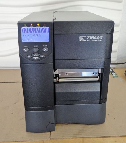 Zebra zm400 thermal label printer ethernet network barcode zm400-2001-0100t for sale