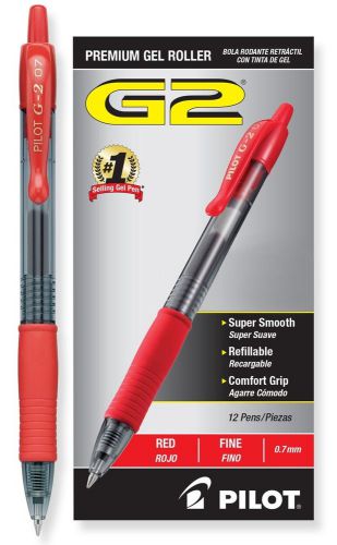 Pilot G2 Retractable Premium Gel Ink Roller Ball Pens, Fine Point, Red Ink, Doze
