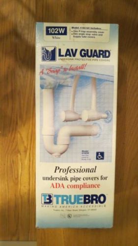 Trubro lav guard 102w fast fit undersink piping pipe covers - white ada for sale
