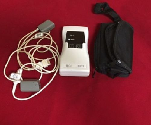 BCI 3301 Pulse Oximeter with 2 reusable finger probes, tested, as is