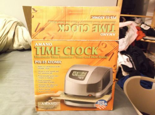 NIB Amano PIX-55 Atomic Time Clock with 500 Pack of Time Cards new