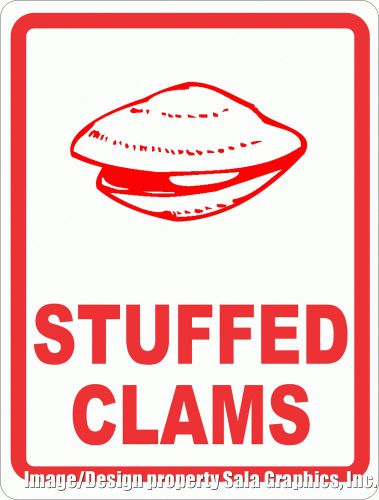 Stuffed Clams Sign. 9x12. Great for Food Carts Trucks &amp; other Concession Stand