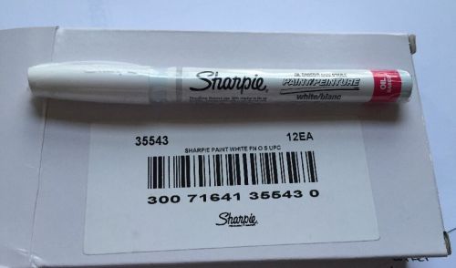 Sharpie Oil-Based Paint Marker, Fine Point, White Ink, Pack of 12