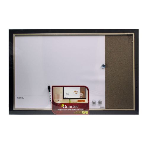 Quartet 23 x 35 home decor two-tone dry erase bulletin combo board - espresso for sale