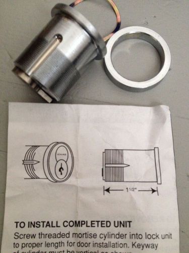 Schlage 1 1/2&#034; Polished Chrome Interchangeable Core Mortise Cylinder Housing