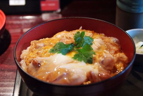 Japanese Kitchen Food Chicken and Egg on Rice - Oyako Donburi Recipe PDF Email