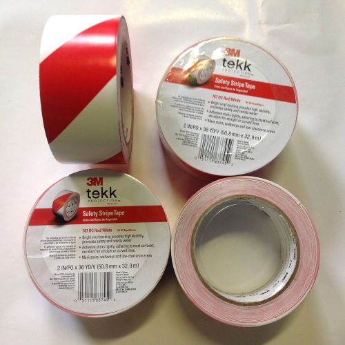 4 Rolls 3M Tekk Red White Safety Stripe Tape Vinyl  Shipping Packing