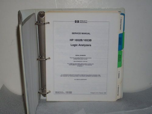 HP Agilent Model 1652B / 1653B Logic Analyzers Service Manual