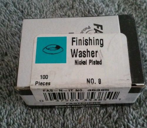 300 FAS-N-IT No 8. Finishing Washer Nickel Plated. 3 Boxes Of 100=300 #35385