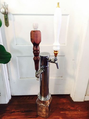 Kegerator dual tap tower two faucets for sale