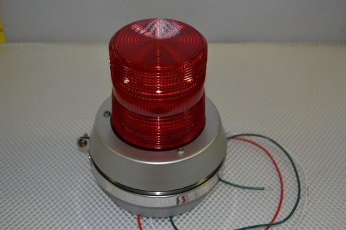 ONE NEW EDWARDS SIGNALING 51R-N5-40W Flashing Light with Horn, 120VAC, Red Lens