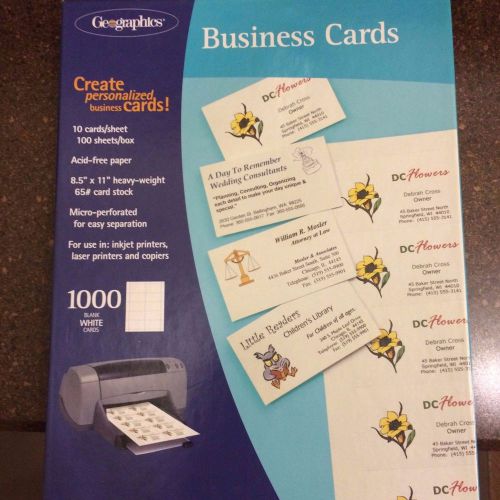 Open box Geographics White Business Cards (Appr 730 Count) Inkjet Laser Copier