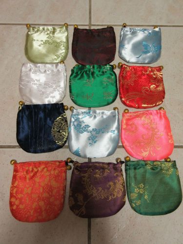 Silk Jewelry Pouch 4.25&#034; by 4.5&#034; Drawstring Lining New No Tag Free Shipping