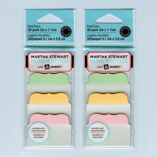 Martha Stewart Home Office Avery 2 PK LOT 16483 Tabs NoteTabs 2&#034; Flourish Pastel